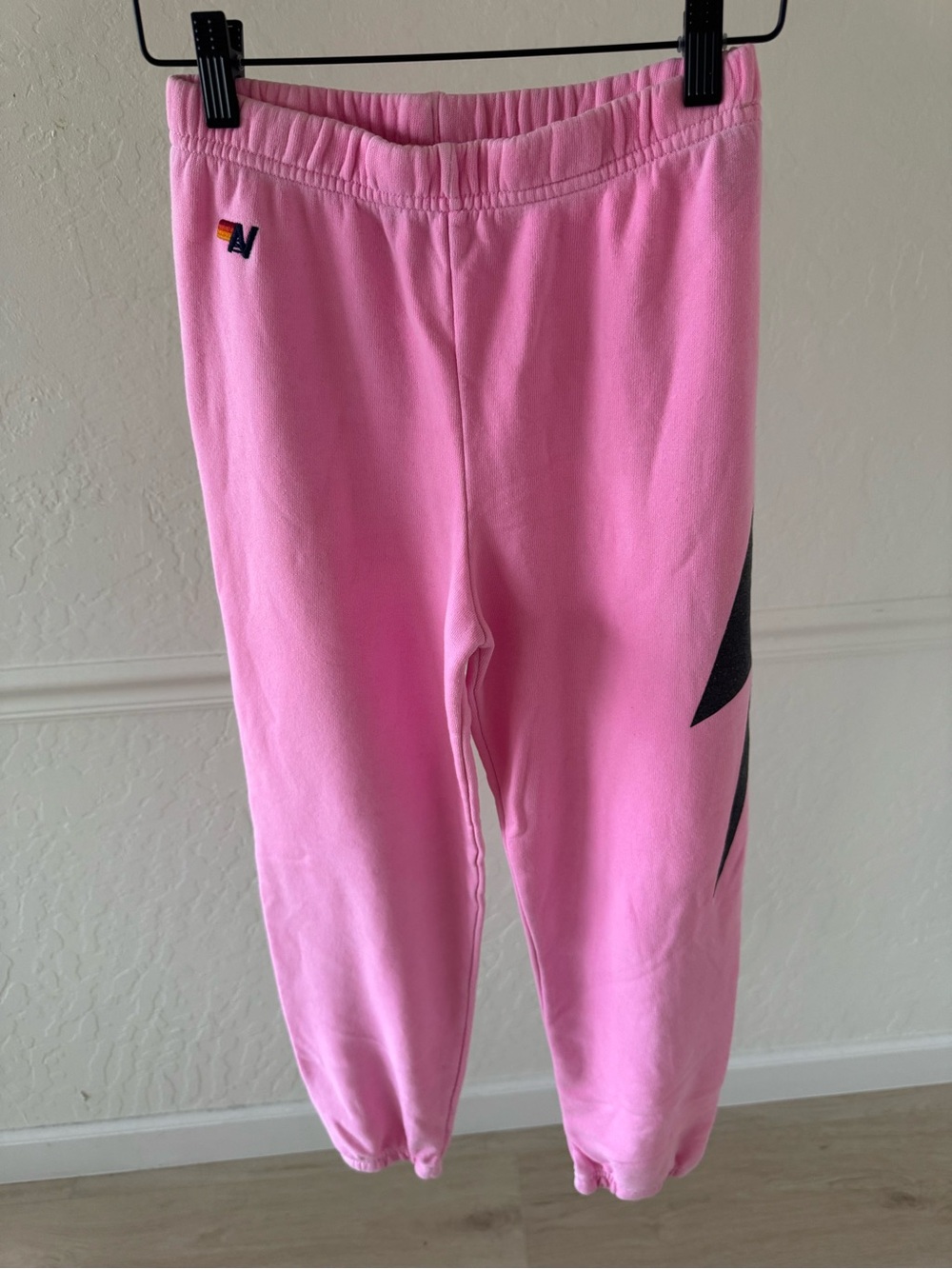 EUC-Aviator Nation jogger sweatpants w/ lightening bolt pink Sz 14